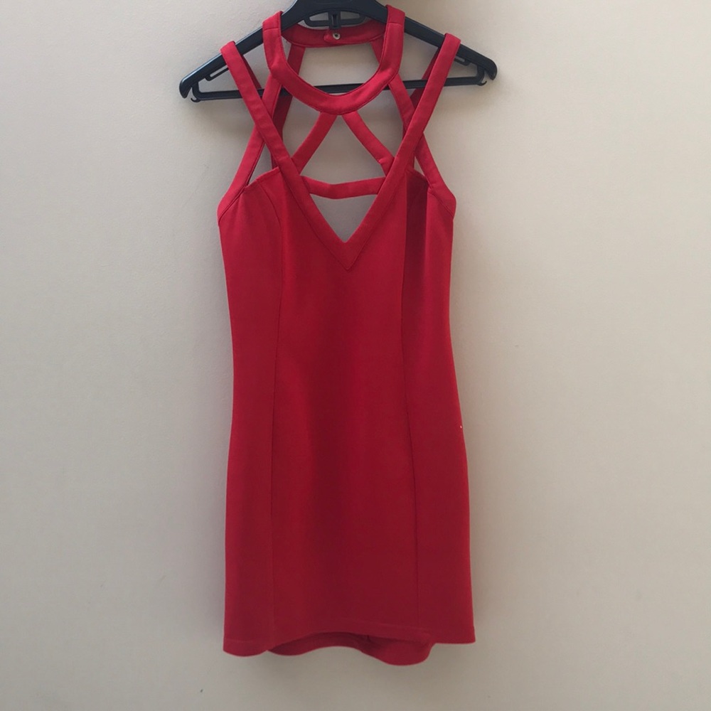 Short red dress